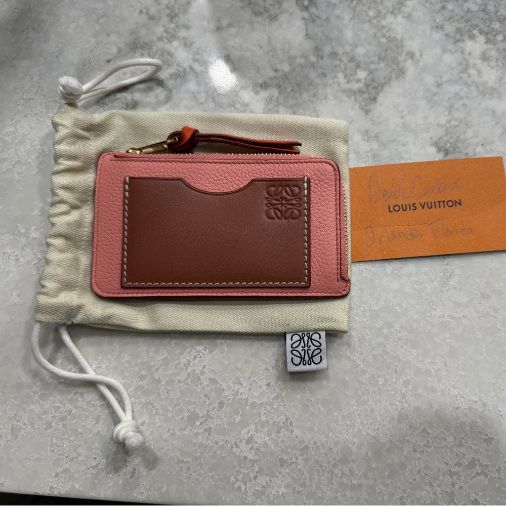 LOEWE Coin Cardholder Dark Blush/Dark Rust